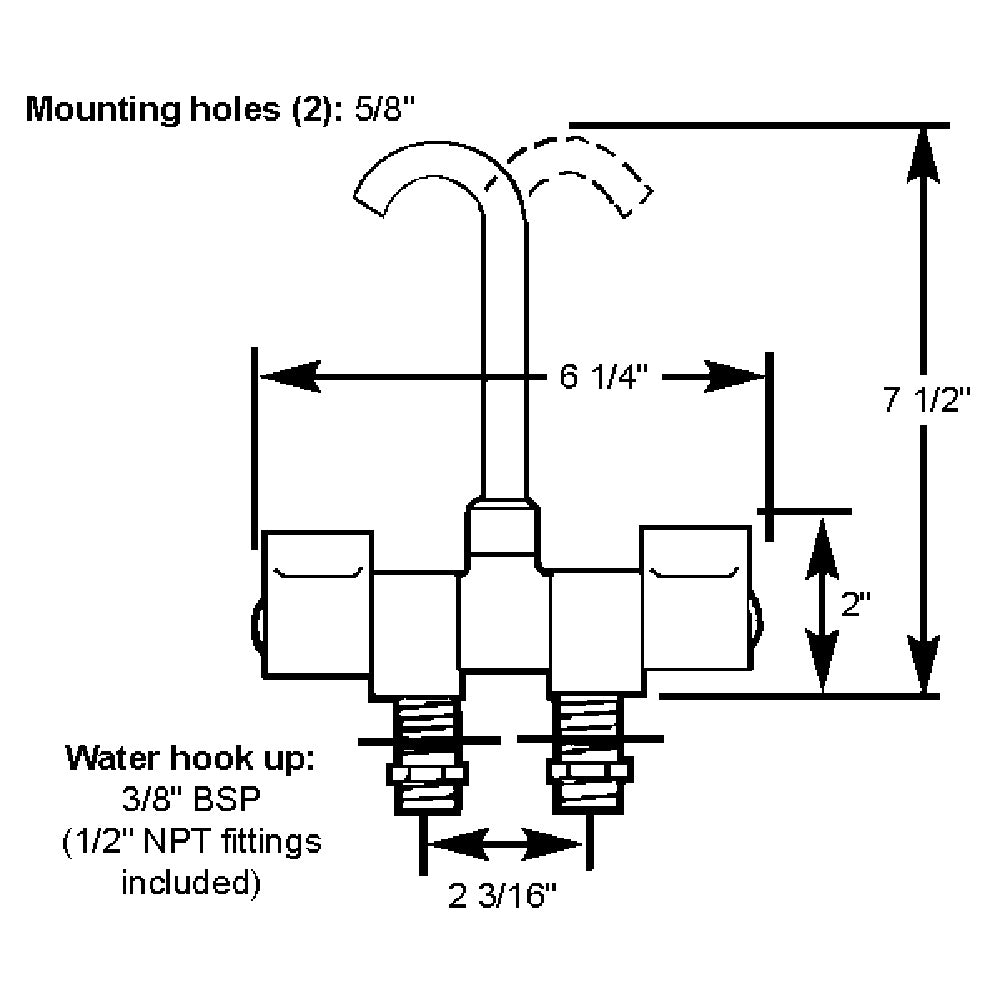 Scandvik Chrome Folding Spout Mixer [10474P]