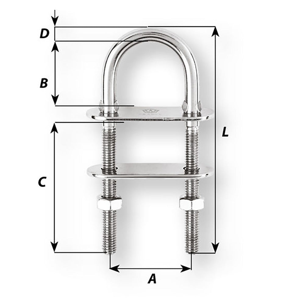 Wichard U-Bolt Pad Eye - 6mm Diameter - 15/64" - 90mm Length - 3-35/64" [06523]