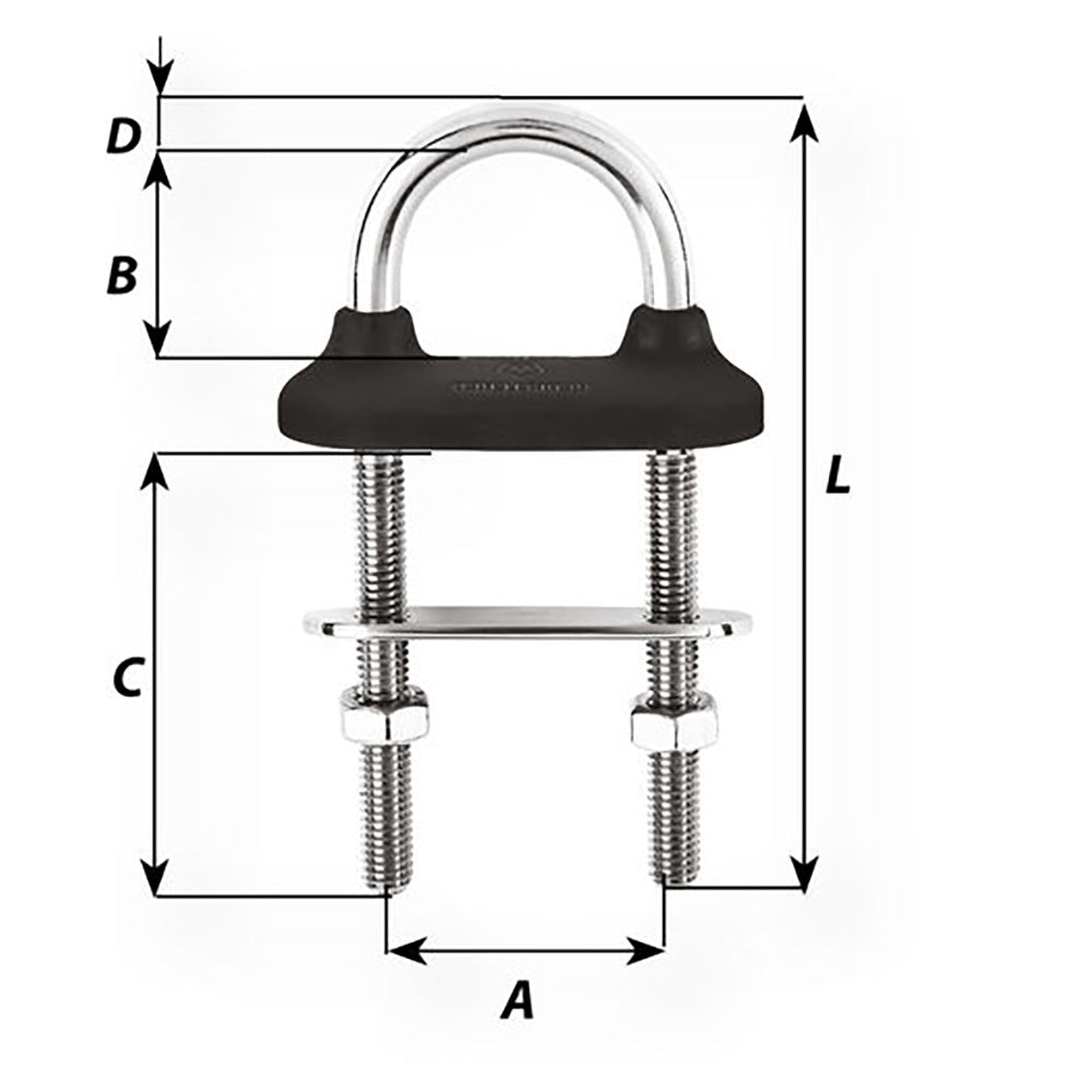 Wichard Black Watertight U-Bolt - 6mm Diameter - 15/64" - 70mm Length - 2-3/4" [65331]