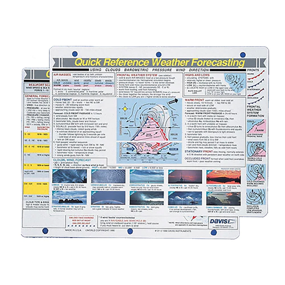 Davis Quick Reference Weather Forecasting Card [131]